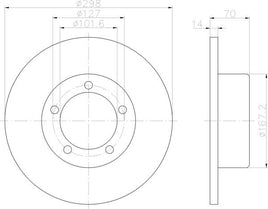 8DD 355 101-591 Front Brake Disc RANGE ROVER DISCOVERY FRONT 72-98  DR087 DBA087 8DD355101-591 52903