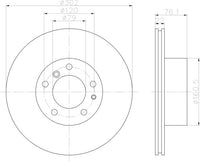 8DD 355 101-711 Front Brake Disc BMW 5 SERIES FRONT 88-96  DR974 DBA974 BMW 5 Saloon (E34), 12/87 - 11/95 5 Touring (E34), 11/91 - 01/97