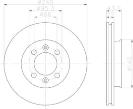 8DD 355 101-901 Front Brake Disc DR063 DBA63 52909 8DD355101-901 M G F FRONT 1995 ON AUSTIN MG MG TF, 03/02 - MGF (RD), 03/95 - 03/02 ROVER