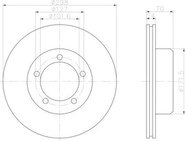 8DD 355 103-161 Front Brake Disc ROTOR DR086 DBA086  8DD355103-161 LAND ROVER DEFENDER Cabrio (LD), 09/90 - DEFENDER Pickup (LD_), 10/95 - DEFENDER Station Wagon (LD), 09/90 - DISCOVERY I  (AE, AN, HAA, HAB, HAM, HBM, RE, RN), 07/70 - 07/94