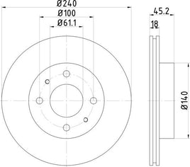 8DD 355 103-331  Front Brake Disc ROTOR NISSAN NX/NXR (B13), 03/90 - 01/96 PULSAR IV Hatchback (N13), 06/86 - 09/91 PULSAR V Hatchback (N14), 10/90 - 10/95 PULSAR V Hatchback (N14), 10/90 - 07/95  DR603,DBA603, 8DD355103-331 52325