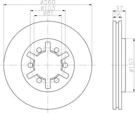 8DD 355 104-551 Front Brake Disc ROTOR NISSAN NAVARA (D22), 01/97 - URVAN Box (E24), 06/86 - 05/97 URVAN Bus (E24), 06/86 - 05/97 DR618 DBA618 8DD355104-551 50205