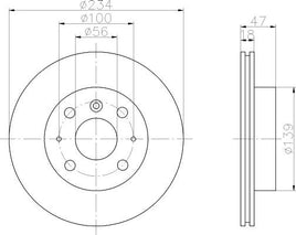 8DD 355 104-841 Front Brake Disc ROTOR DAIHATSU APPLAUSE I Saloon (A101, A111), 06/89 - 07/97 APPLAUSE II Saloon (A101), 07/97 - 05/00 CHARADE III (G100, G101, G102), 01/87 - 07/93 DR295 DBA295 8DD355104-841 50213