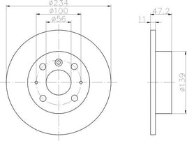 8DD 355 104-851 Front Brake Disc DAIHATSU CHARADE III (G100, G101, G102), 01/87 - 07/93 CHARADE III Saloon (G102), 01/87 - 07/93 DR296 DBA296 8DD355104-851 50805
