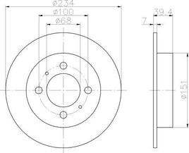 8DD 355 105-151 Rear Brake Disc ROTOR NISSAN NX/NXR (B13), 03/90 - 01/96 PULSAR V Hatchback (N14), 10/90 - 10/95 PULSAR V Hatchback (N14), 10/90 - 07/95   DR917 DBA917 8DD355105-151 50220