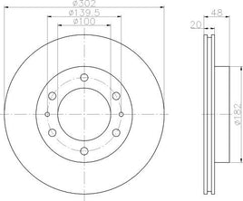 8DD 355 105-191 Front Brake Disc ROTOR FOR TOYOTA HILUX II Pickup (RN6_, RN5_, LN6_, YN6_, YN5_, LN5_), 11/82 - 07/05 LAND CRUISER (_J6_), 11/80 - 12/91   DR151 DBA151 8DD355105-191 53629