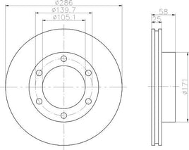 8DD 355 105-201 Front Brake Disc ROTOR FOR TOYOTA LAND CRUISER (_J8_), 01/90 - 02/98 LAND CRUISER - BUNDERA (PZJ7_, KZJ7_, HZJ7_, BJ7_, LJ7_, RJ7, 03/84 - DR782 DBA782 8DD355105-201 53636