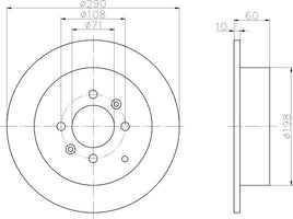 8DD 355 105-231 REAR Brake Disc ROTOR PEUGEOT 406 Break (8E/F), 10/96 - 10/04 406 Coupe (8C), 03/97 - 12/04 406 Saloon (8B), 10/95 - 05/04 DR278 DBA278 8DD355105-231