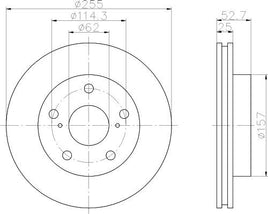 8DD 355 105-241 Front Brake Disc ROTOR FOR TOYOTA TARAGO (TCR2_, TCR1_), 05/90 - 08/00 DR760 DBA760 8DD355105-241 53642