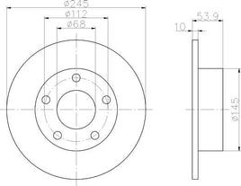 8DD 355 105-911 REAR Brake Disc ROTOR AUDI A6 Avant (4B5, C5), 11/97 - 01/05 A6 Saloon (4B2, C5), 01/97 - 01/05 DR12304 DBA2803 8DD355105-911