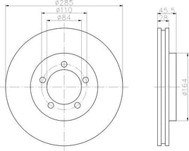 8DD 355 106-251 Front Brake Disc ROTOR FOR TOYOTA HIACE III Wagon (LH1_, RZH1_), 08/89 - 08/95 HIACE IV Box (YH7_, LH6_, LH7_, LH5_, YH5_, YH6_), 08/89 - 08/95 DR767 DBA767 8DD355106-251 50241