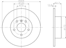 8DD 355 106-371 REAR Brake Disc ROTOR LAND ROVER DISCOVERY II (LJ, LT), 11/98 - 06/04 RANGE ROVER II (LP), 07/94 - 03/02 RANGE ROVER III (LM), 03/02 - DR093 DBA093 8DD355106-371