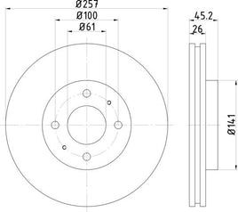 8DD 355 106-481 Front Brake Disc ROTOR NISSAN NX/NXR (B13), 03/90 - 01/96 PULSAR V Hatchback (N14), 10/90 - 10/95 PULSAR V Hatchback (N14), 10/90 - 07/95  DR901 DBA901 8DD355106-481 52335