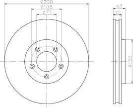 8DD 355 106-821 Front Brake Disc ROTOR JAGUAR S-TYPE Saloon (CCX), 01/99 - DR12121 DBA2044 8DD355106-821