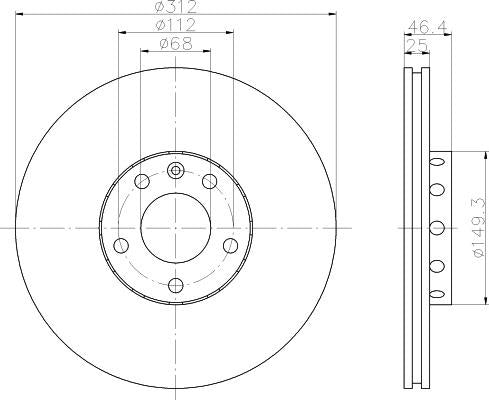 8DD 355 107-521 Front Brake Disc ROTOR AUDI A4 (8E2, B6), 11/00 - 12/04 SEAT SKODA SUPERB Saloon (3U4), 02/02 - 03/08 VOLKSWAGEN PASSAT Saloon (3B3), 11/00 - 05/05 PASSAT Variant (3B6), 11/00 - 08/05 DR12331 DBA2800 8DD355107-521