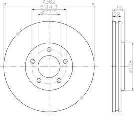 8DD 355 107-881 Front Brake Disc ROTOR CHRYSLER VOYAGER III (GS), 01/95 - 03/01 VOYAGER IV (RG, RS), 02/00 - DR776 DBA776 8DD355107-881