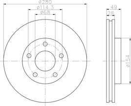 8DD 355 108-011 Front Brake Disc ROTOR NISSAN MAXIMA QX Saloon (A33), 04/99 - 11/03 MAXIMA Saloon (A32), 03/94 - 08/00 X-TRAIL (T30), 06/01 - DR573 DBA573 8DD355108-011 50343PRO