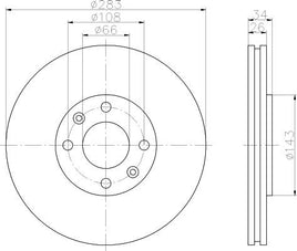 8DD 355 108-371 Front Brake Disc ROTOR CITROËN BERLINGO (B9), 04/08 - XSARA (N1), 04/97 - 04/05 XSARA Coupe (N0), 02/98 - 04/05 PEUGEOT 206 Hatchback (2A/C), 08/98 - DR12312 DBA2275 8DD355108-371 50365PRO