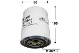 FC174J FUEL FILTER  MAZDA FORD TRADER 3.5L 4.0L 4.6L   T3500 & PARKWAY BUS MOST MODELS - 1990-1997  T4000 1989-  T SERIES T4600  1992-  23303-78020 23304-89102 23401-1520 Z183 FUL029 39055 FF5255 TF01132A5 AFG50 FT1908 P550405 FF5401 33394  FC1107 FC-1107