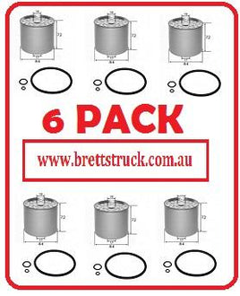FE43001X6 6 PAK PACK FUEL FILTER 6PAK CAV STYLE R2132 R2132P   FF2000 CAV296 H:71 O.D:85 I.D:20 7111-296 7111296 P557111 3405418M1 FF167A BF825 P917X 33166 3885213 12A1902 AFD157 1457431011   F50149 P556245 3044506R91 FUL027 DELPHI HDF901