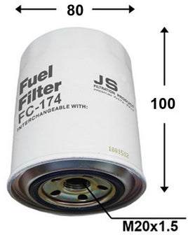 FC25174 FUEL FILTER ASIA COMBI VAN AM815 ENG 6CYL 4.1L DIESEL 1993-1997 DAIHATSU COMMERCIALS DELTA DIESEL DV26T - DG - 2.5L - 1975-1976 FORD COURIER COURIER (DIESEL) COURIER (DIESEL) 2.2L OHC 3/85-4/96 FORD COURIER  DIESEL FILTER (SPIN-ON) AZUMI