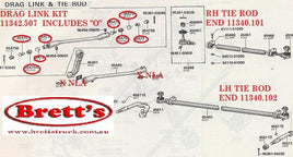 11342.507 KIT DRAG LINK DRAGLINK DRAG LINK KIT FOR  TOYOTA BB10 1977-COASTER BUS 2B 3.0L 1977-1982