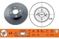 RN1198V DISC ROTOR NiBK JNBK FRONT  FOR TOYOTA  BR21134T 2/2001- TOYOTAPrius  NHW11R 4D Sedan 1.5L  2002- TOYOTACorolla ZZE122 With ABS  4351202070 TOYOTA 4351202071