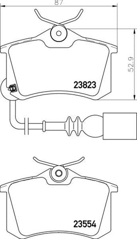 8DB 355 010-781 DISC PAD SET REAR INCL. WEAR WARNING CONTACT DB1449 GDB1330 8DB355010-781 T1392