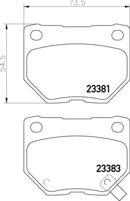 8DB 355 011-601 DISC PAD SET REAR  WITH ACOUSTIC WEAR WARNING  8DB355011-601 JAGUAR MDX2750AA SUBARU 26696FA000 SUBARU 26696FA020 SUBARU 26696FE060 SUBARU 26696FE070