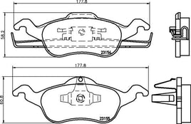 8DB 355 008-621 NOT PREPARED FOR WEAR INDICATOR DISC PAD SET FRONT 7690 GDB1358 8DB355008-621