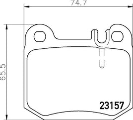 8DB 355 008-831 PREPARED FOR WEAR INDICATOR DISC PAD SET REAR DB1461 GDB1457 8DB355008-831