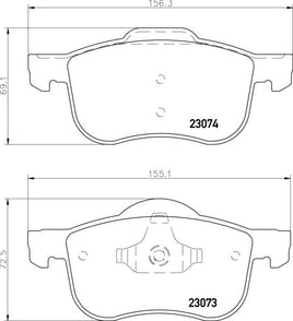 8DB 355 008-851 EXCL. WEAR WARNING CONTACT DISC PAD SET FRONT DB1445 GDB1388 8DB355008-851