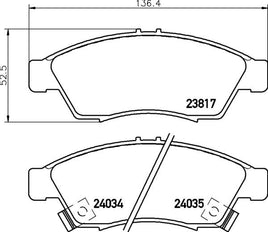 8DB 355 011-081 DISC PAD SET FRONT WITH ACOUSTIC WEAR WARNING DB1733 GDB3290 8DB355011-081