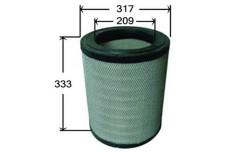 A23502 AIR FILTER MITSUBISHI FUSOSUPER GREATFT50J6M70 FS55JUZ6M7012/2000- FS54JUZ6M7012/2000- FS50J6M7012/2000-ON MITSUBISHI FUSOSUPER GREATFU50J6M70