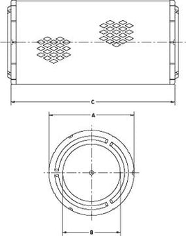 P777871 AIR FILTER   OUTER VOLVO    Loaders    L150F    w/D12D    L150G    w/D13H-E  L180C w/TD122 Eng    L180D w/TD122 E  L180E HL    L180E, L180E HL w/D12C, D12D    L220E w/D12C, D12D    L220F w/D12D Eng