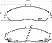 8DB 355 012-561 DISC PAD SET FRONT WITH ACOUSTIC WEAR WARNING DB1473 GDB7633 8DB355012-561