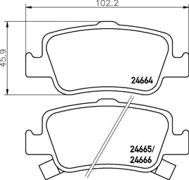 8DB 355 013-571 DISC PAD SET REAR WITH ACOUSTIC WEAR WARNING DB2231 GDB3480 8DB355013-571