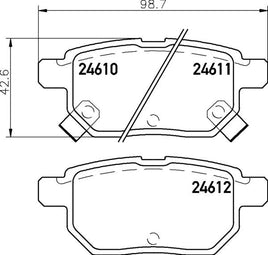 8DB 355 013-581 DISC PAD SET REAR WITH ACOUSTIC WEAR WARNING DB1786 GDB3454 8DB355013-581