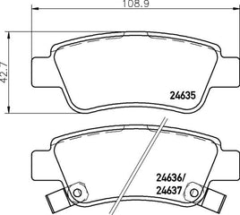 8DB 355 013-591 DISC PAD SET REAR WITH ACOUSTIC WEAR WARNING GDB3446 8DB355013-591