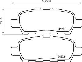 8DB 355 014-561 DISC PAD SET REAR WITH ACOUSTIC WEAR WARNING DB1509 GDB3294 8DB355014-561