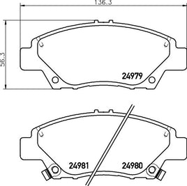8DB 355 015-001 DISC PAD SET FRONT WITH ACOUSTIC WEAR WARNING DB2047 GDB3493 8DB355015-001
