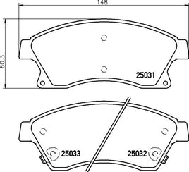 8DB 355 015-231 DISC PAD SET FRONT WITH ACOUSTIC WEAR WARNING  8DB355015-231