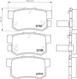 8DB 355 016-451 DISC PAD SET REAR WITH ACOUSTIC WEAR WARNING DB1265 GBD3175DT 8DB355016-451 T3017 DB1142 DB1142PM
