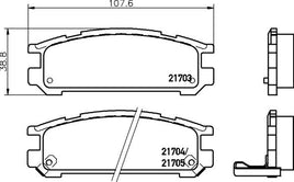8DB 355 016-491 DISC PAD SET REAR WITH ACOUSTIC WEAR WARNING DB1186 GDB990 8DB355016-491
