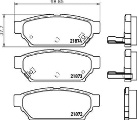 8DB 355 016-701 DISC PAD SET REAR WITH ACOUSTIC WEAR WARNING DB1278 GDB3045 8DB355016-701