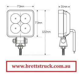 LED7312BM  LED SQ SQUARE REVERSE LAMP UNIVERSAL 12V 24V MULTI VOLT  ISUZU HINO FUSO MITSUBISHI UD NISSAN FOR TOYOTA DYNA DAIHATSU DELTA CANTER DUTRO NPR ELF TRUCK VAN CAR UTE TRAILER 7312 7312BM