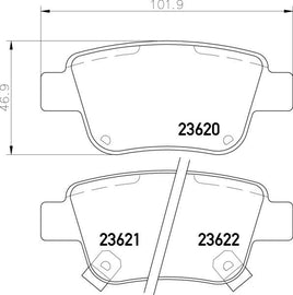 8DB 355 017-331 DISC PAD SET REAR WITH ACOUSTIC WEAR WARNING DB1914 GDB3337 8DB355017-331