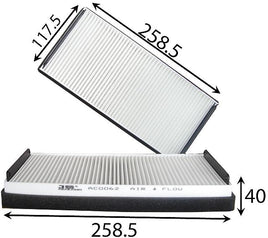 AC0062SET CABIN AIR FILTER  2 PCE KIT MERC CL/S/E BENZ 2108300018 CU2745/2 CU2745 RCA141P WACF2745 A2108301018 CA-26040 RCA141 A2108301018