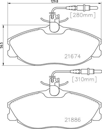 HELLA PAGID 8DB 355 018-221 Kit Pastiglie Freno,T5092,Spessore