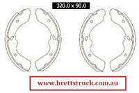 11525.507 FRONT OR  REAR BRAKE SHOES LININGS PADS  5 STUD 90MM  MAZDA TITAN WITH STD DUAL WHEELS  REAR WHEELS  W55833310A W55833310 WH65 WH65H 2000-